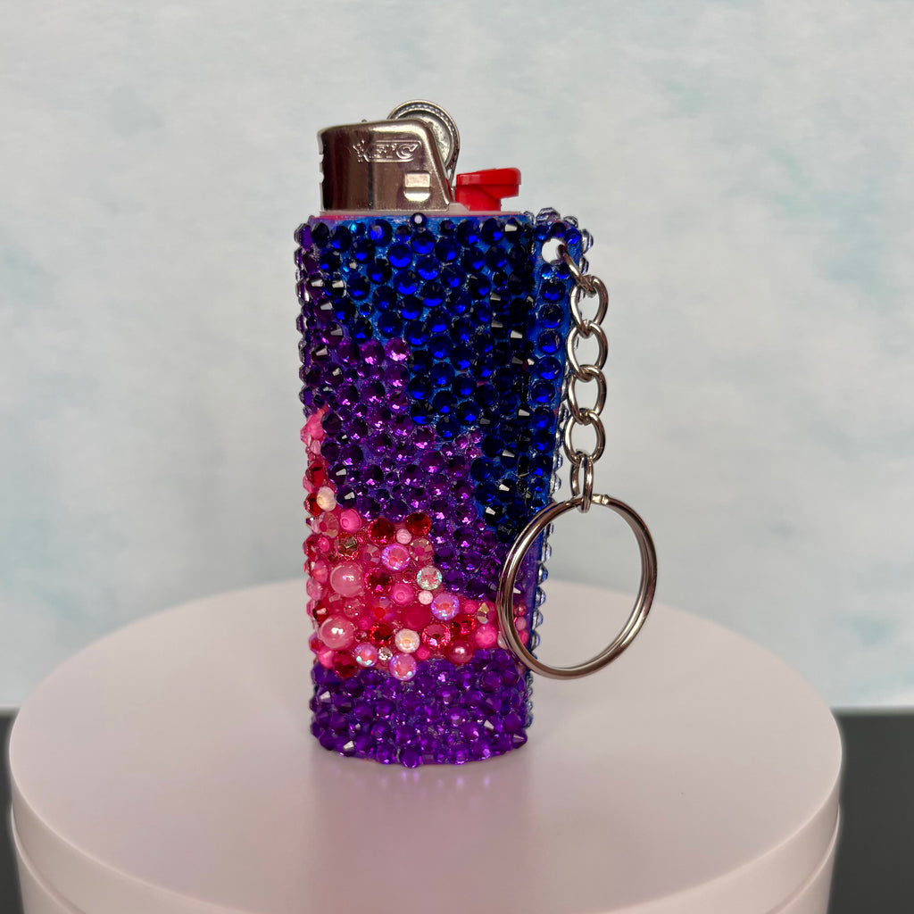 Bi Pride Lighter Sleeve Keychain